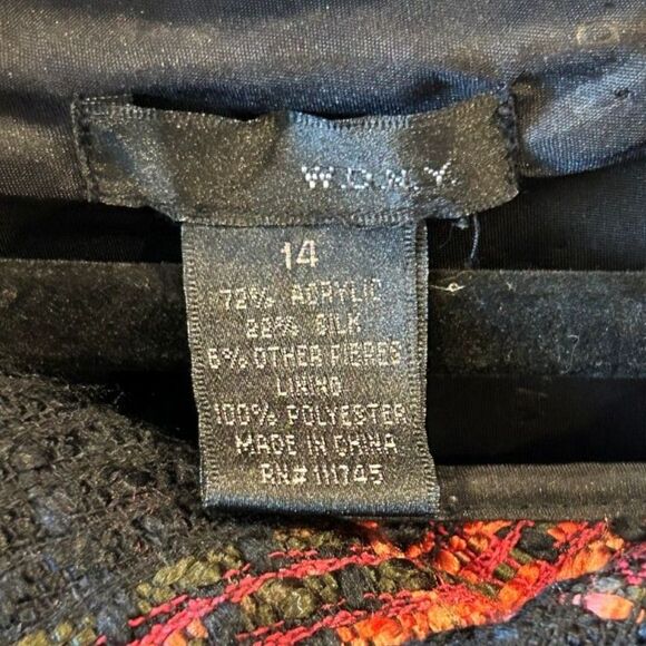 Vintage Silk-Blend Tweed Dress - Size 14 - Picture 3 of 3